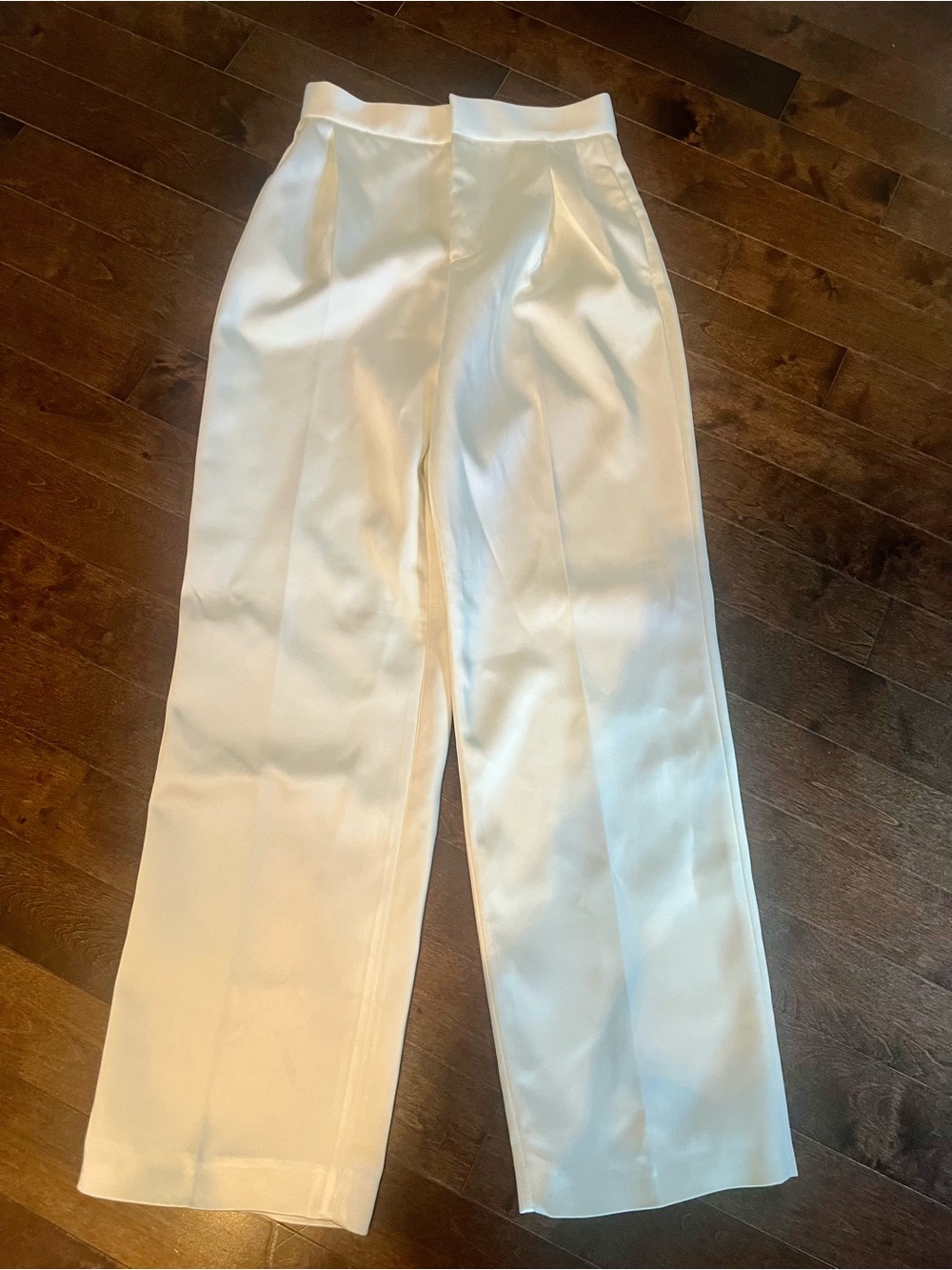Zara White Wide-Leg Trousers
